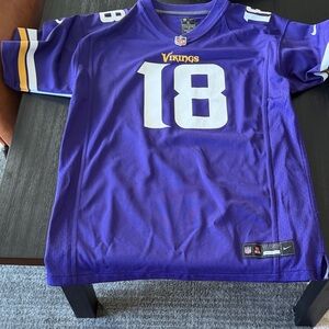 YXL Nike Purple and Gold Vikings Jefferson Jersey